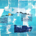Ocean Blocks 2, 2013. Screen print on canvas, 54 x 54 inches.